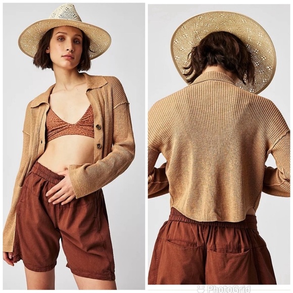 Free People Ella Sweater Shirt in Iced Coffee Size XS New With Tags! - Picture 1 of 9